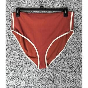 Calia Swim Bottom XXL High Rise Bikini Tipped Terracotta Swimwear New NWT